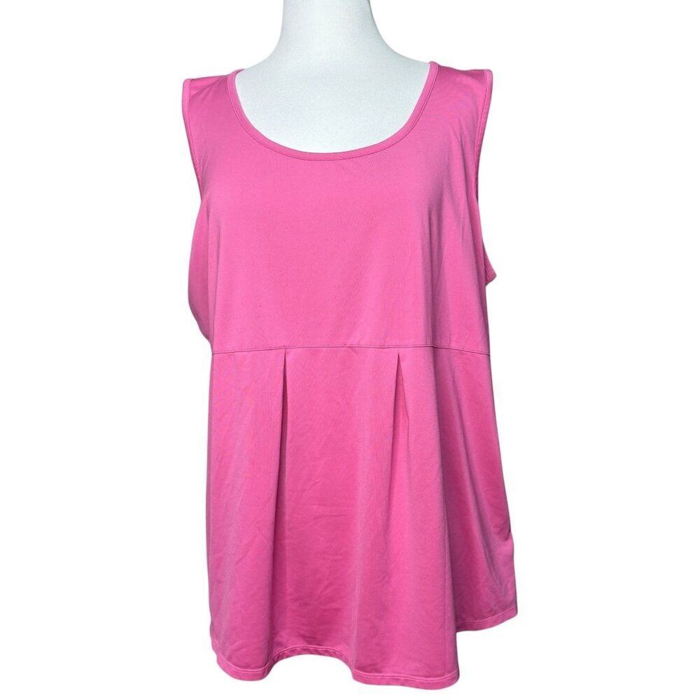 Lands' End Sport Tank Solid Pink Womens Size 1X